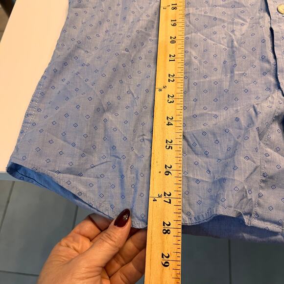 Banana Republic Luxe Poplin Short Sleeve Grant Slim Fit Button Down Shirt Large - Picture 7 of 8